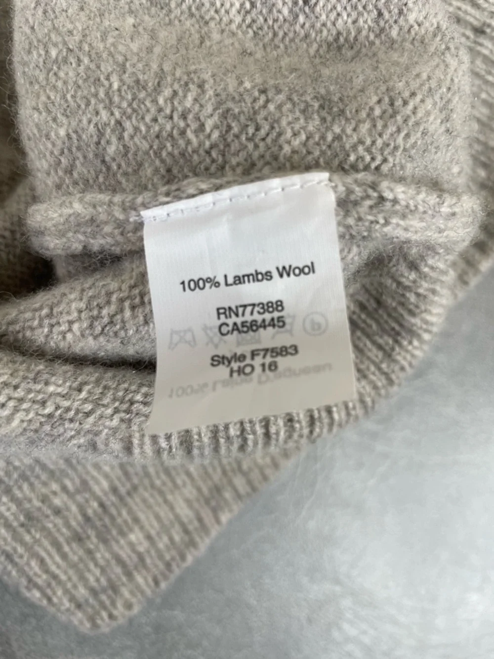 J. Crew Factory Gray Crewneck Lambswool Sweater with Blue Fair Isle Yoke